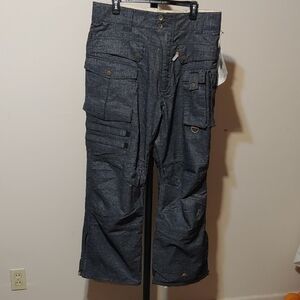 Allyance Mens Jet Black Waterproof Cargo Snow Pants NWOT Size L